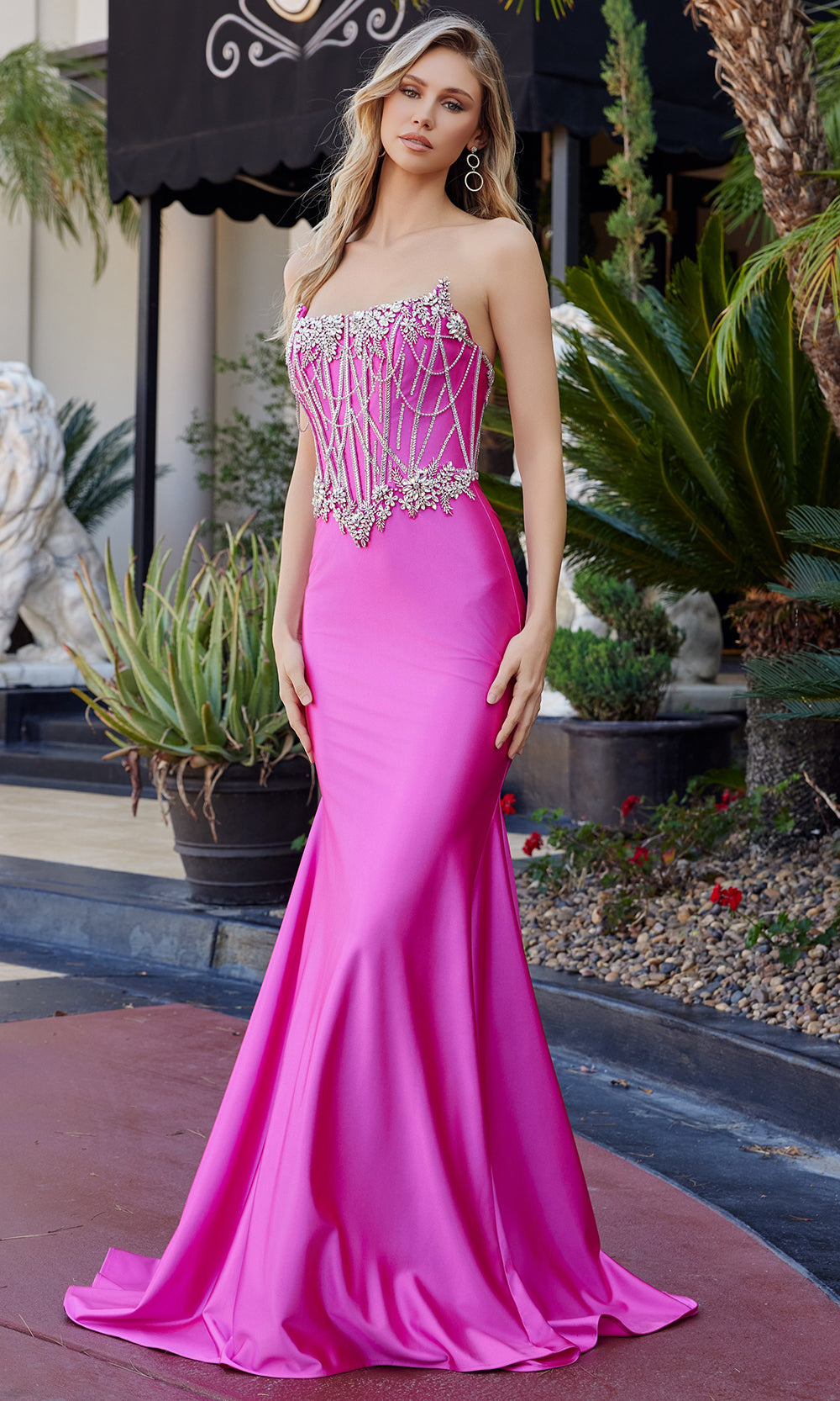 Nox Anabel E1901 - Embellished Bodice Satin Evening Dress Prom Dresses