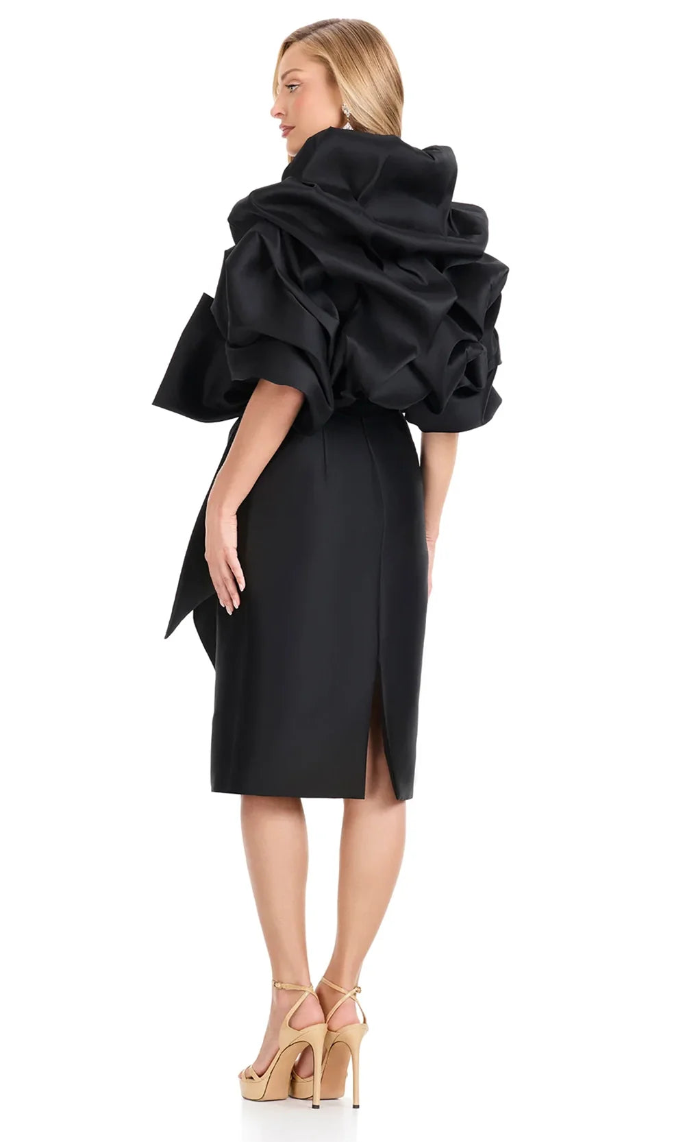 Ashley Lauren E4916 - Ruffled Jacket Sheath Mikado Dress Cocktail Dresses