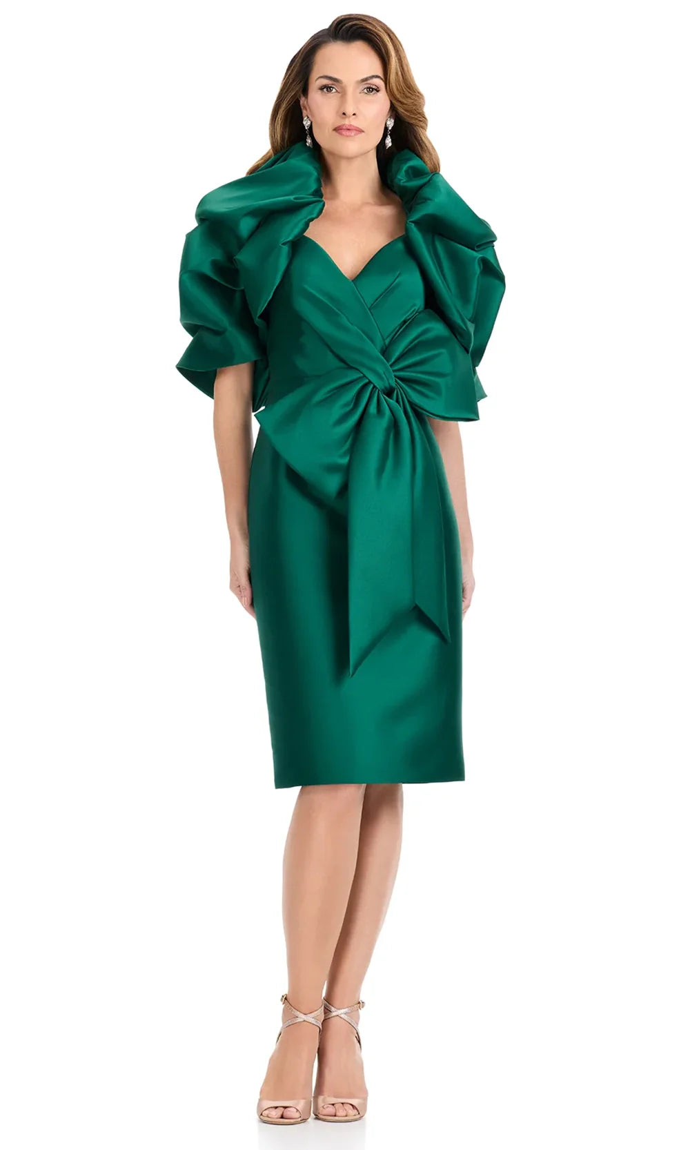 Ashley Lauren E4916 - Ruffled Jacket Sheath Mikado Dress Cocktail Dresses