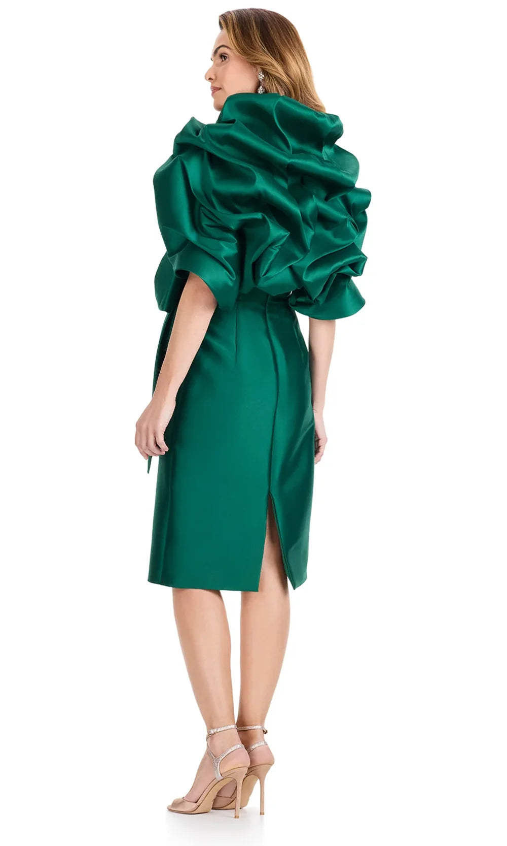 Ashley Lauren E4916 - Ruffled Jacket Sheath Mikado Dress Cocktail Dresses