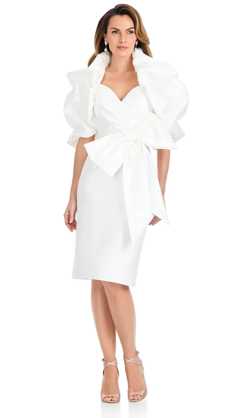 Ashley Lauren E4916 - Ruffled Jacket Sheath Mikado Dress Cocktail Dresses