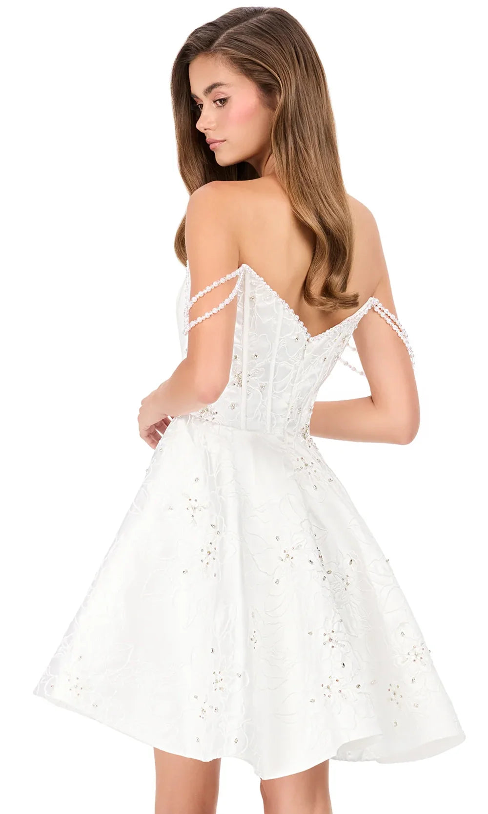Ashley Lauren E4941 - Corset Bodice Embellished A-Lin e Dress Cocktail Dresses