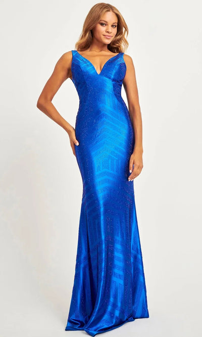 Faviana ES10889 - Wide Strap Beaded Geometric Gown Prom Dresses