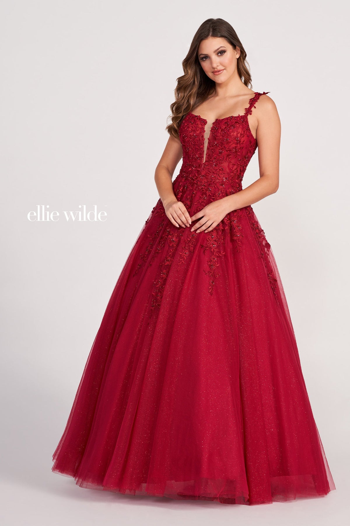 Ellie Wilde EW120014 - Lace Applique Prom Dress