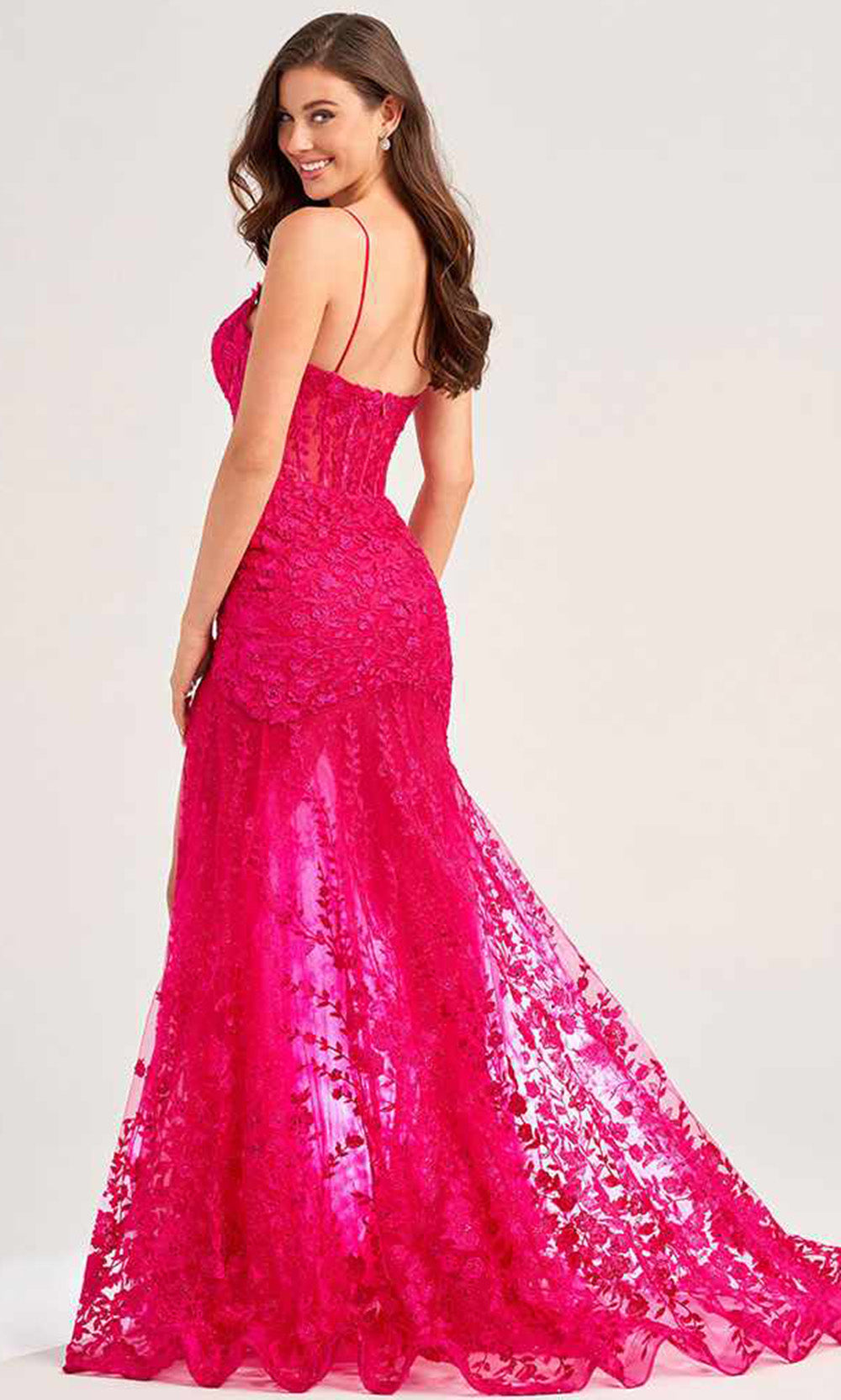 Ellie Wilde EW35005 - Sweetheart Illusion Lace Applique Dress Prom Dresses in Pink  