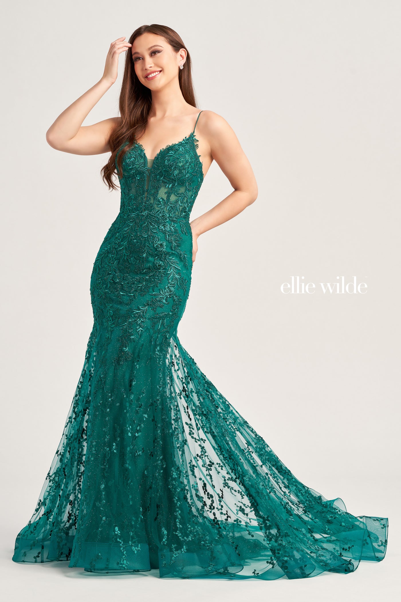 Ellie Wilde EW35010 - Floral Trumpet Evening Dress