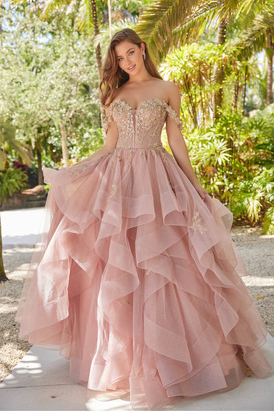 Ellie Wilde EW35084 - Off Shoulder Layered Ballgown