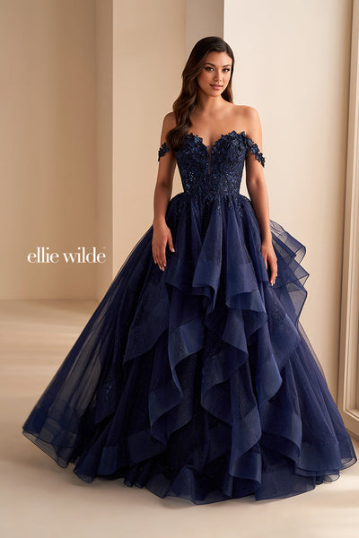 Ellie Wilde EW35084 - Off Shoulder Layered Ballgown