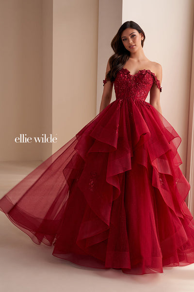Ellie Wilde EW35084 - Off Shoulder Layered Ballgown