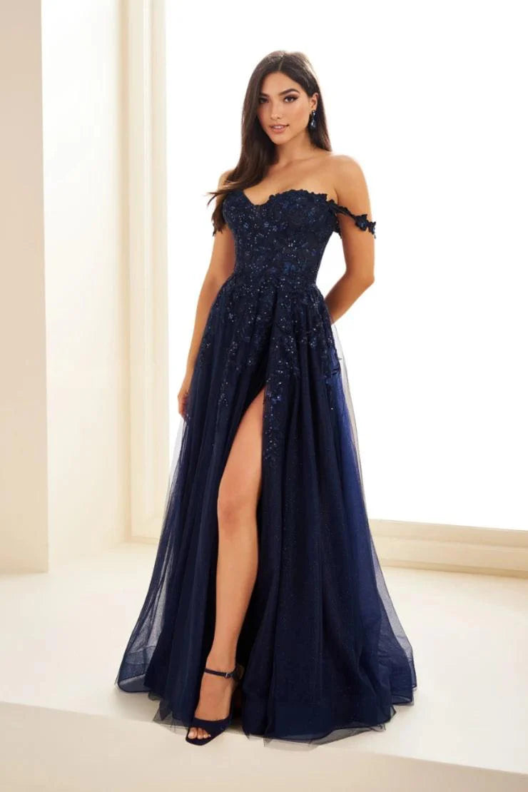 Ellie Wilde EW35101 - Off-Shoulder A-Line Evening Dress