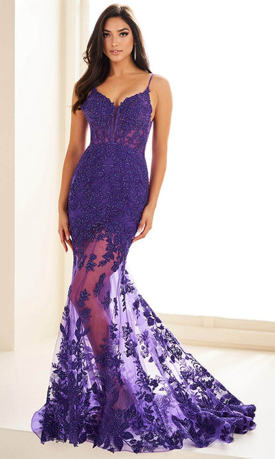 Ellie Wilde EW36014 - Floral Embroidered Trumpet Prom Dress