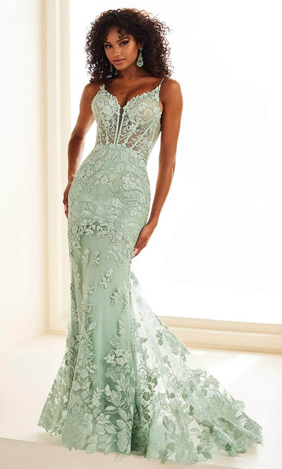 Ellie Wilde EW36014 - Floral Embroidered Trumpet Prom Dress