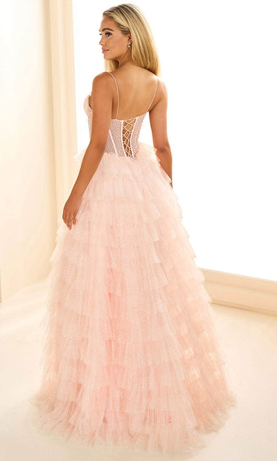 Ellie Wilde EW36029 - Illusion Midriff Ruffled Prom Gown