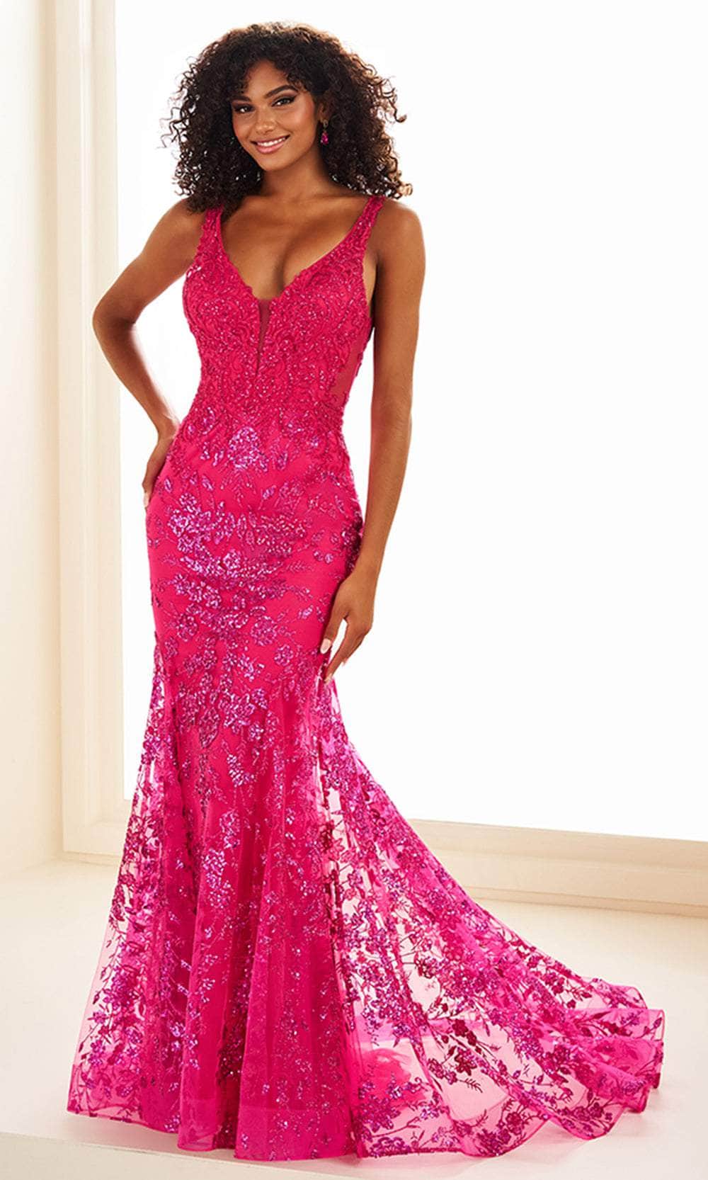 Ellie Wilde EW36074 - Sequin Lace Cutout Back Prom Gown