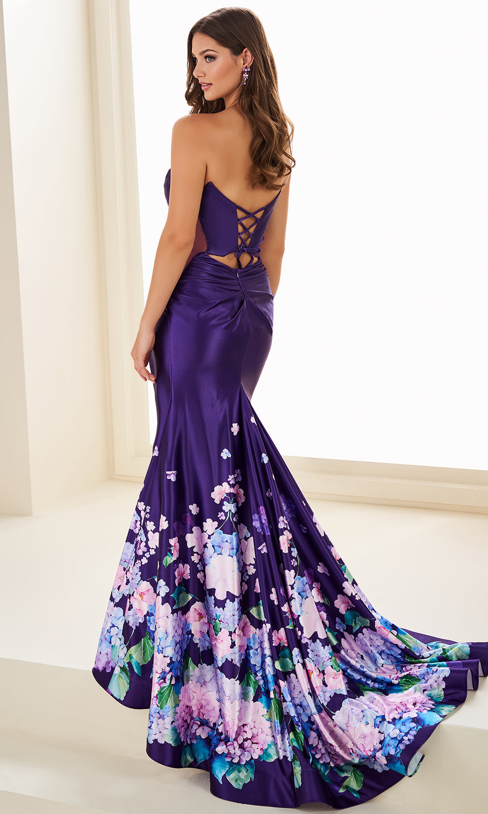 Ellie Wilde EW37002 - Floral Print Sweetheart Dress with Stone Accents Prom Dresses