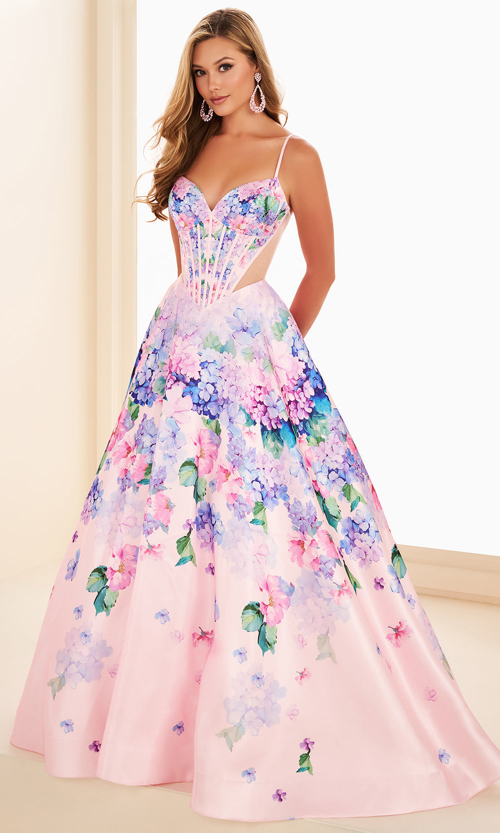 Ellie Wilde EW37004 - Sweetheart Multicolor Floral Print Gown Prom Dresses