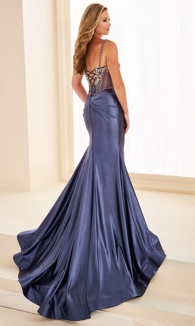 Ellie Wilde EW37017 - Scoop Neck Beaded Fit and Flare Gown Prom Dresses