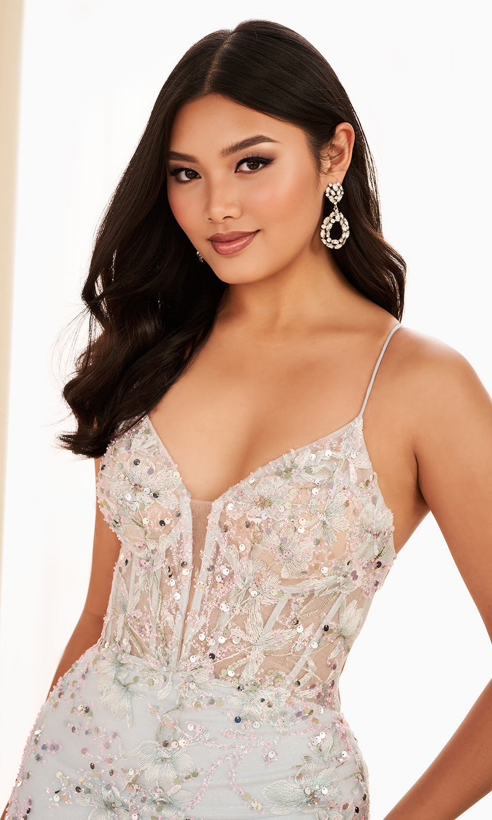 Ellie Wilde EW37021 - Long Mermaid Skirt Sequin Lace Gown Prom Dresses