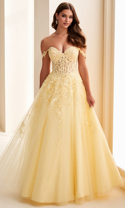 Ellie Wilde EW37028 - Floral Lace Applique Ballgown with Pockets Prom Dresses