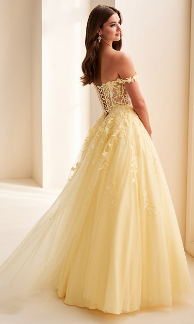 Ellie Wilde EW37028 - Floral Lace Applique Ballgown with Pockets Prom Dresses