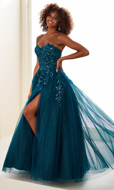 Ellie Wilde EW37028 - Floral Lace Applique Ballgown with Pockets Prom Dresses