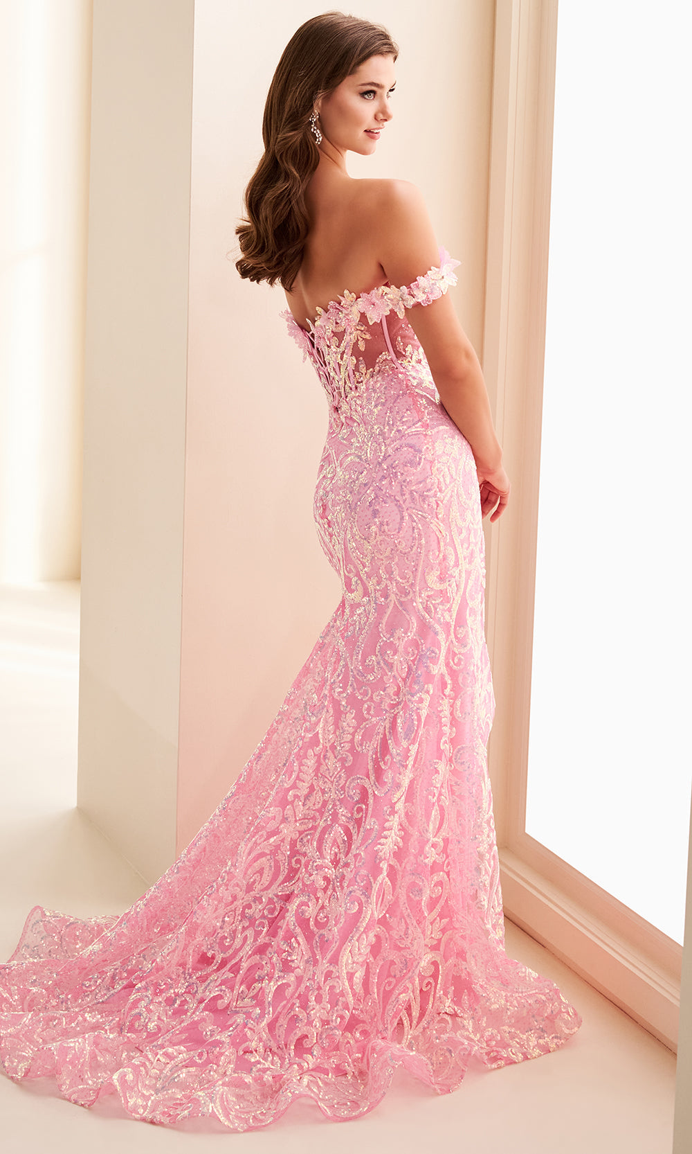 Ellie Wilde EW37032 - Sparkling Mermaid Dress with Detachable Straps Prom Dresses