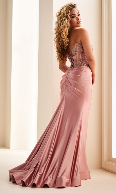 Ellie Wilde EW37044 - Beaded Corset Strapless Sheath Dress Prom Dresses