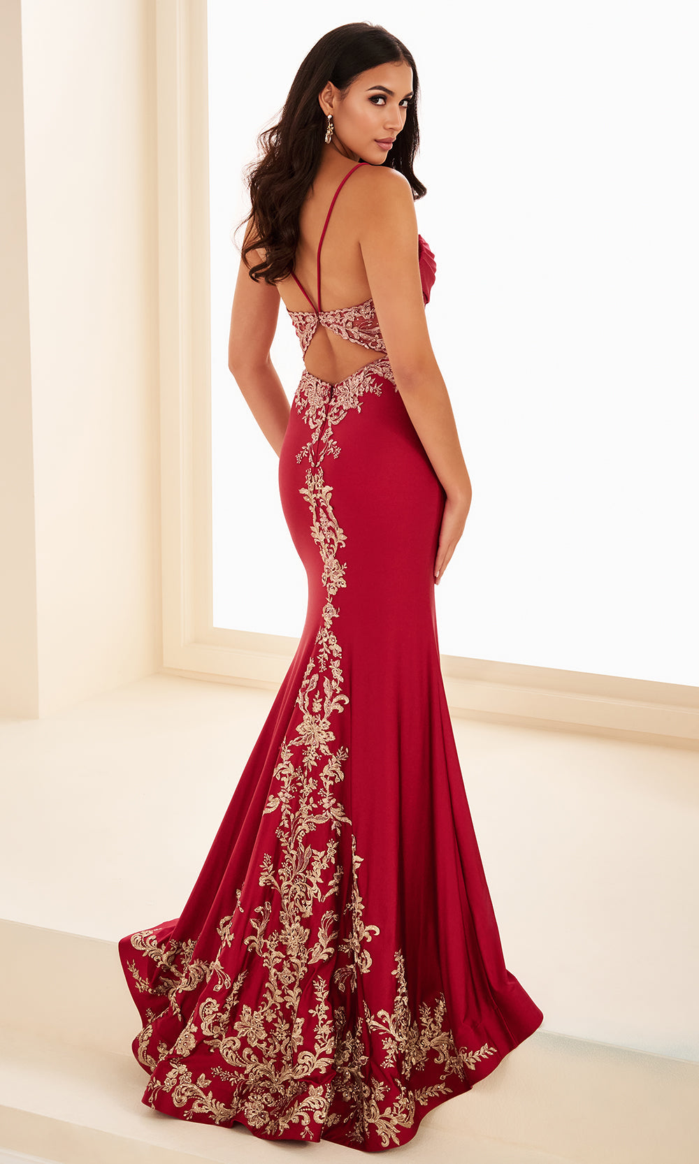 Ellie Wilde EW37068 - Cutout Back Embroidered Lace Dress Prom Dresses