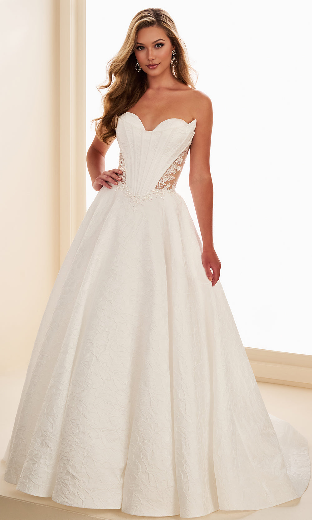 Ellie Wilde EW37080 - Sweetheart Jacquard Ballgown with Lace-Up Back Prom Dresses