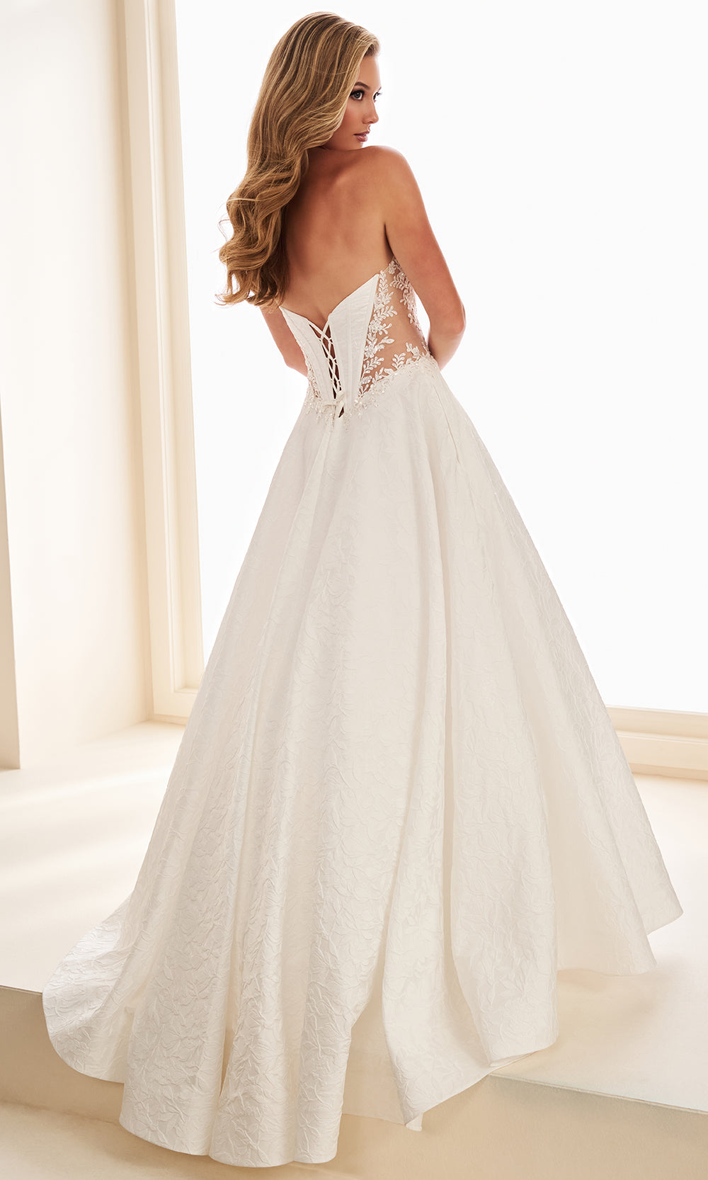 Ellie Wilde EW37080 - Sweetheart Jacquard Ballgown with Lace-Up Back Prom Dresses