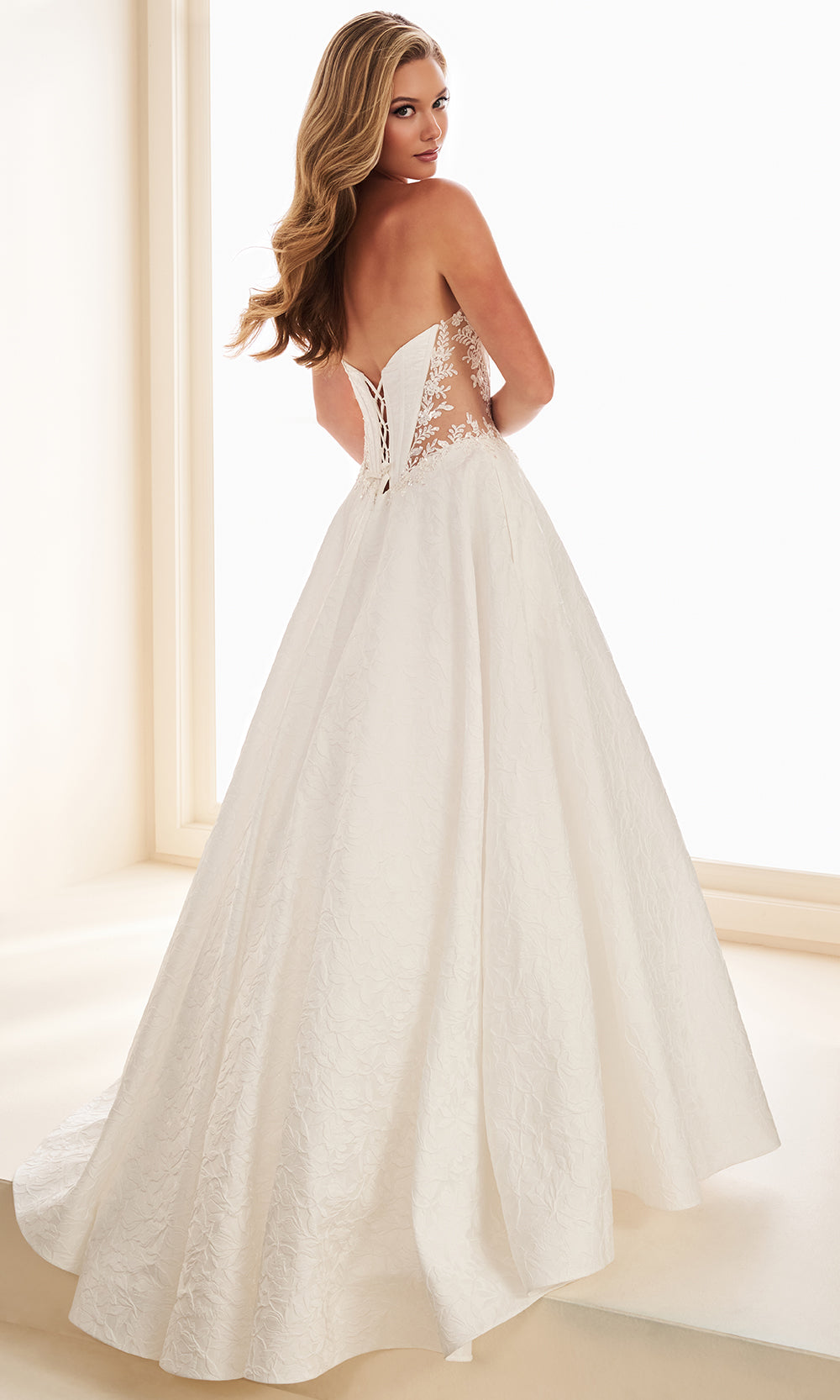 Ellie Wilde EW37080 - Sweetheart Jacquard Ballgown with Lace-Up Back Prom Dresses