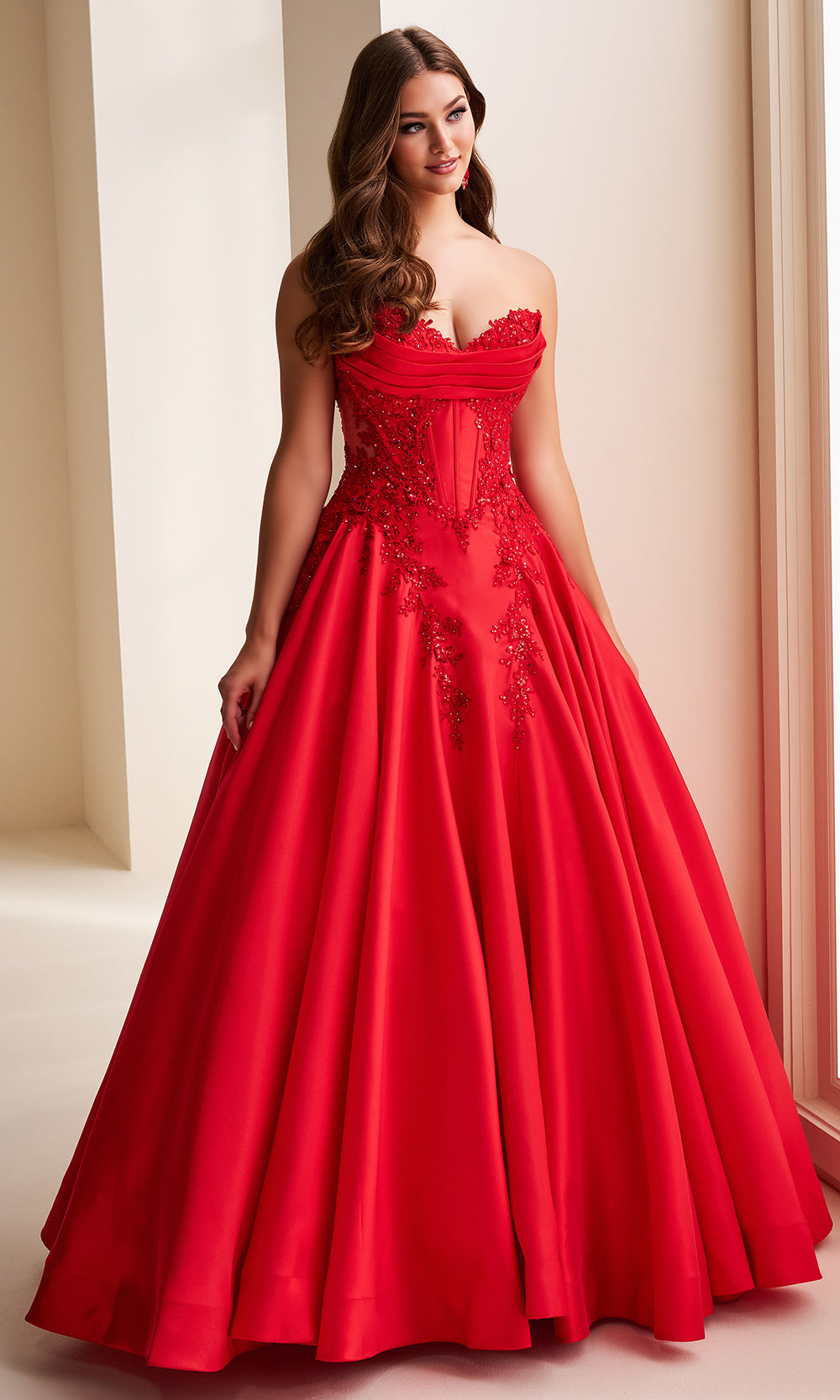 Ellie Wilde EW37082 - Sweetheart Neckline Basque Ballgown Prom Dresses