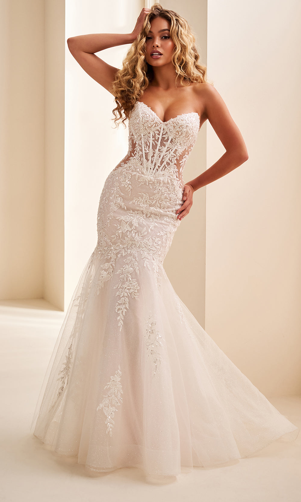 Ellie Wilde EW37085 - Sweetheart Lace Applique Tulle Dress Prom Dresses