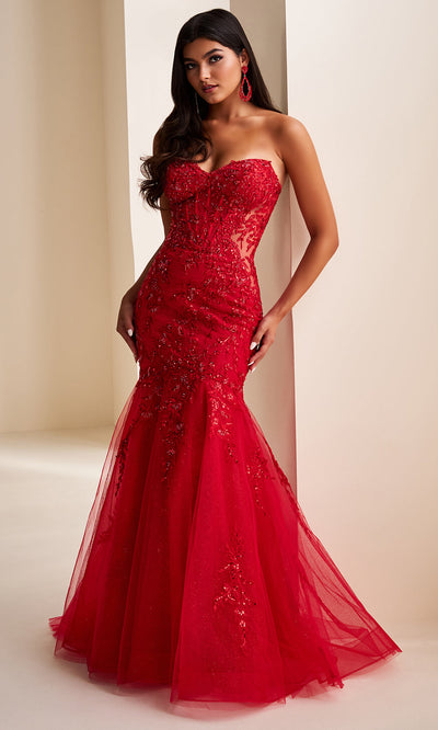 Ellie Wilde EW37085 - Sweetheart Lace Applique Tulle Dress Prom Dresses