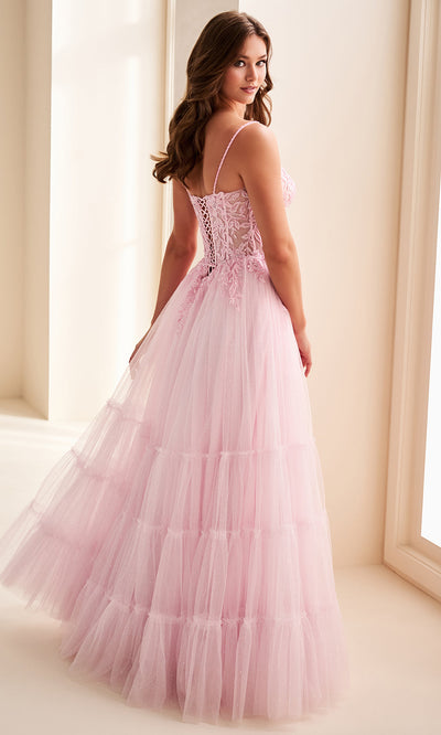 Ellie Wilde EW37107 - Lace-Up Back Tiered Ballgown Prom Dresses