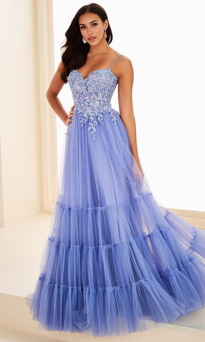 Ellie Wilde EW37107 - Lace-Up Back Tiered Ballgown Prom Dresses