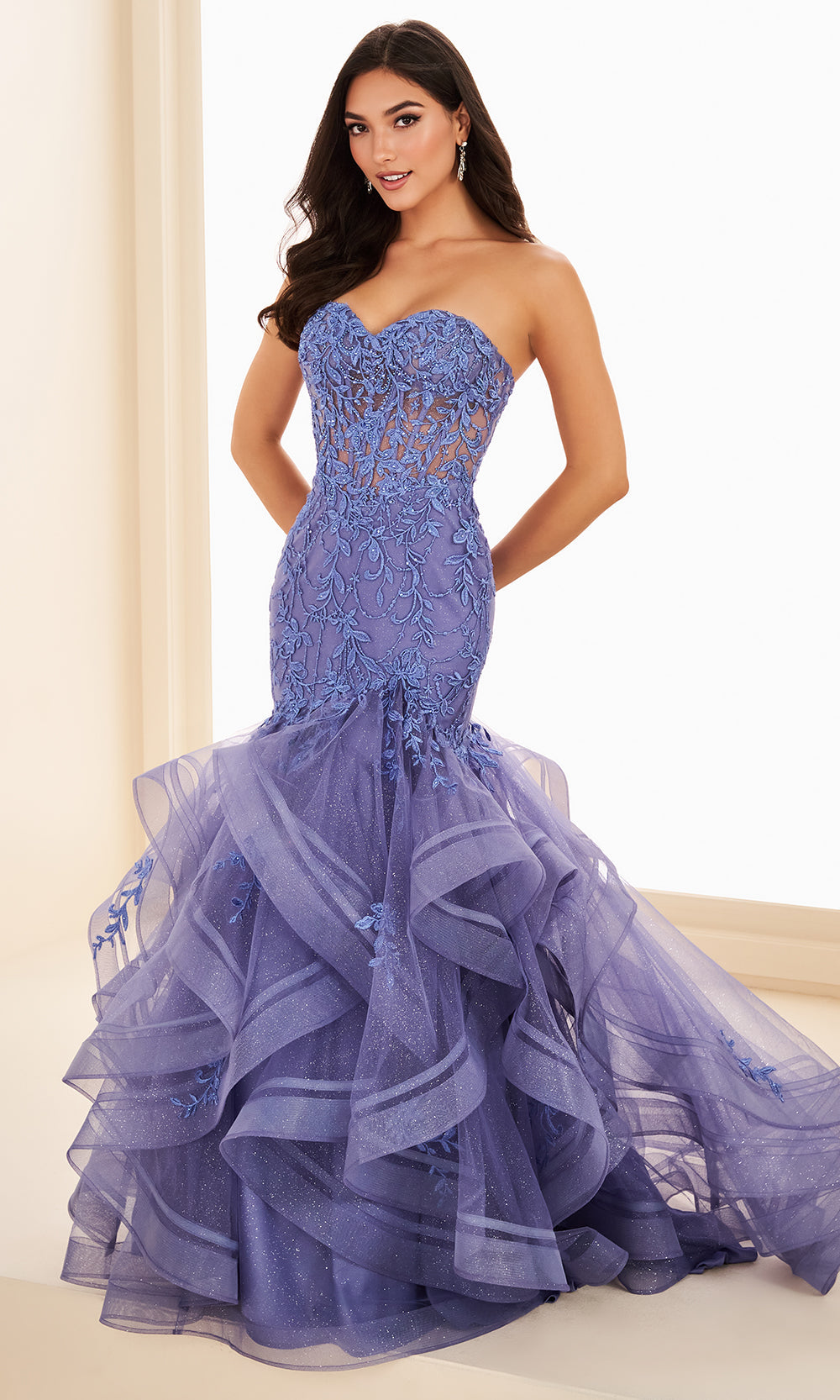 Ellie Wilde EW37113 - Sweetheart Layered Ruffle Dress Prom Dresses
