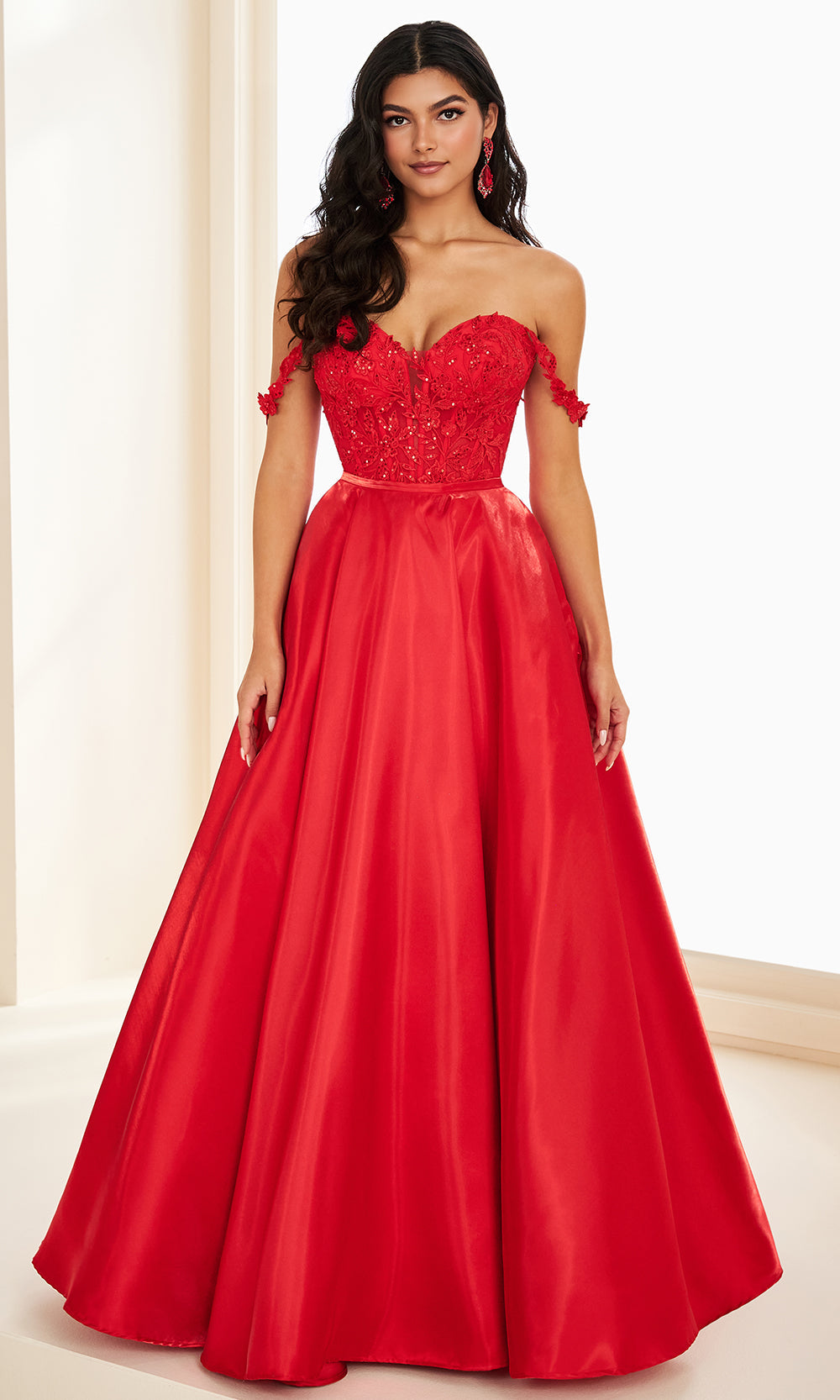 Ellie Wilde EW37202 - Off Shoulder A-Line Dress with Detachable Overskirt Prom Dresses