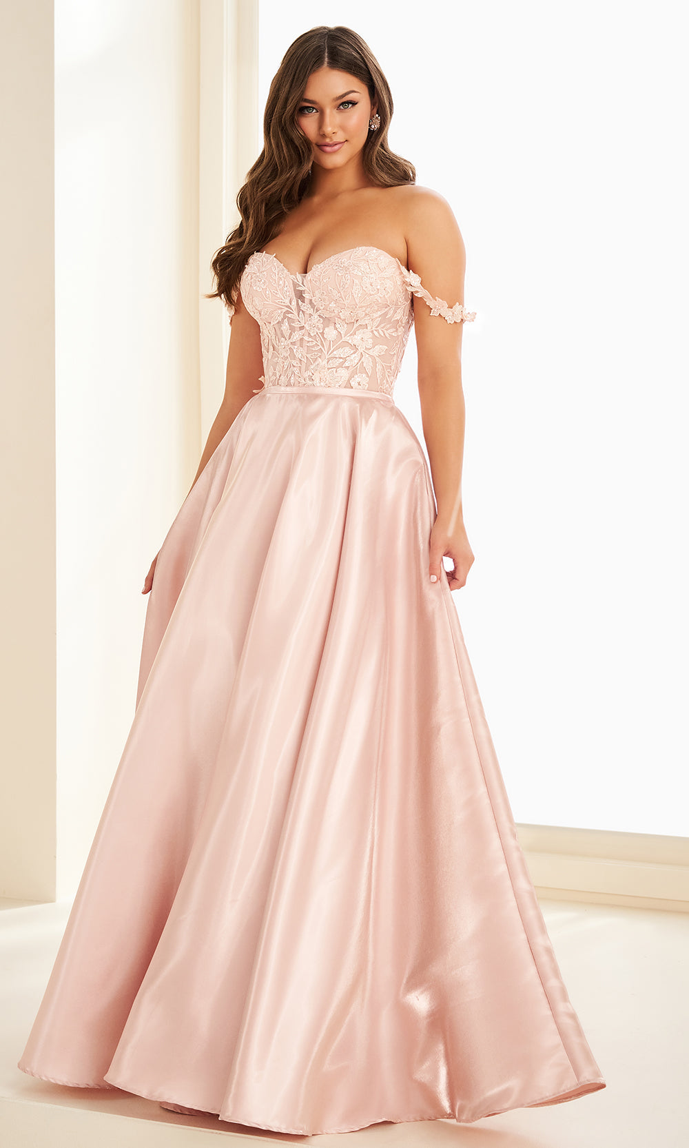 Ellie Wilde EW37202 - Off Shoulder A-Line Dress with Detachable Overskirt Prom Dresses