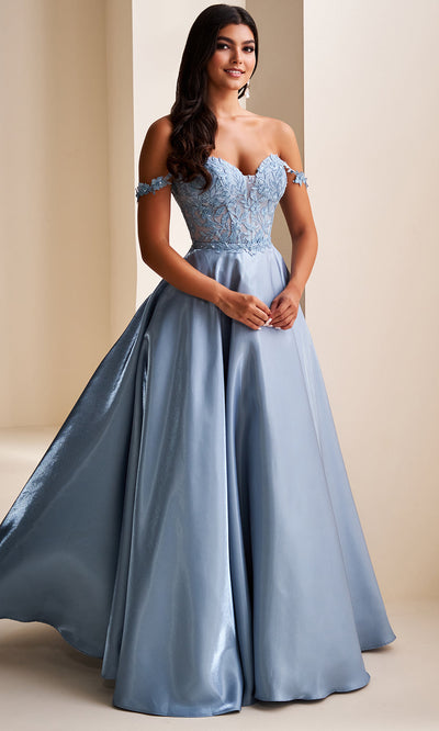 Ellie Wilde EW37202 - Off Shoulder A-Line Dress with Detachable Overskirt Prom Dresses
