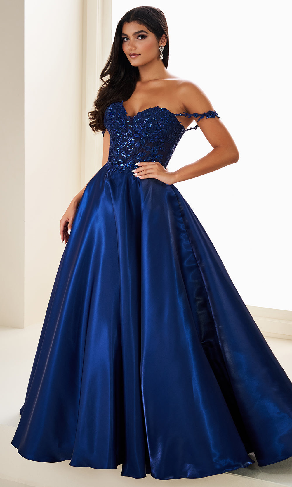 Ellie Wilde EW37202 - Off Shoulder A-Line Dress with Detachable Overskirt Prom Dresses