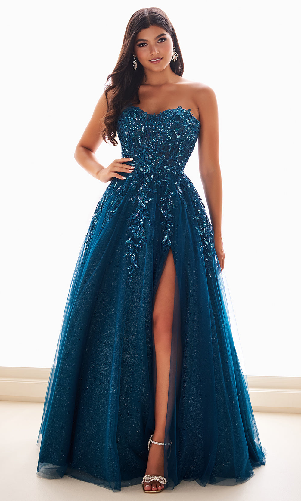 Ellie Wilde EW37208 - Glitter Tulle Sweetheart Embellished Dress Prom Dresses