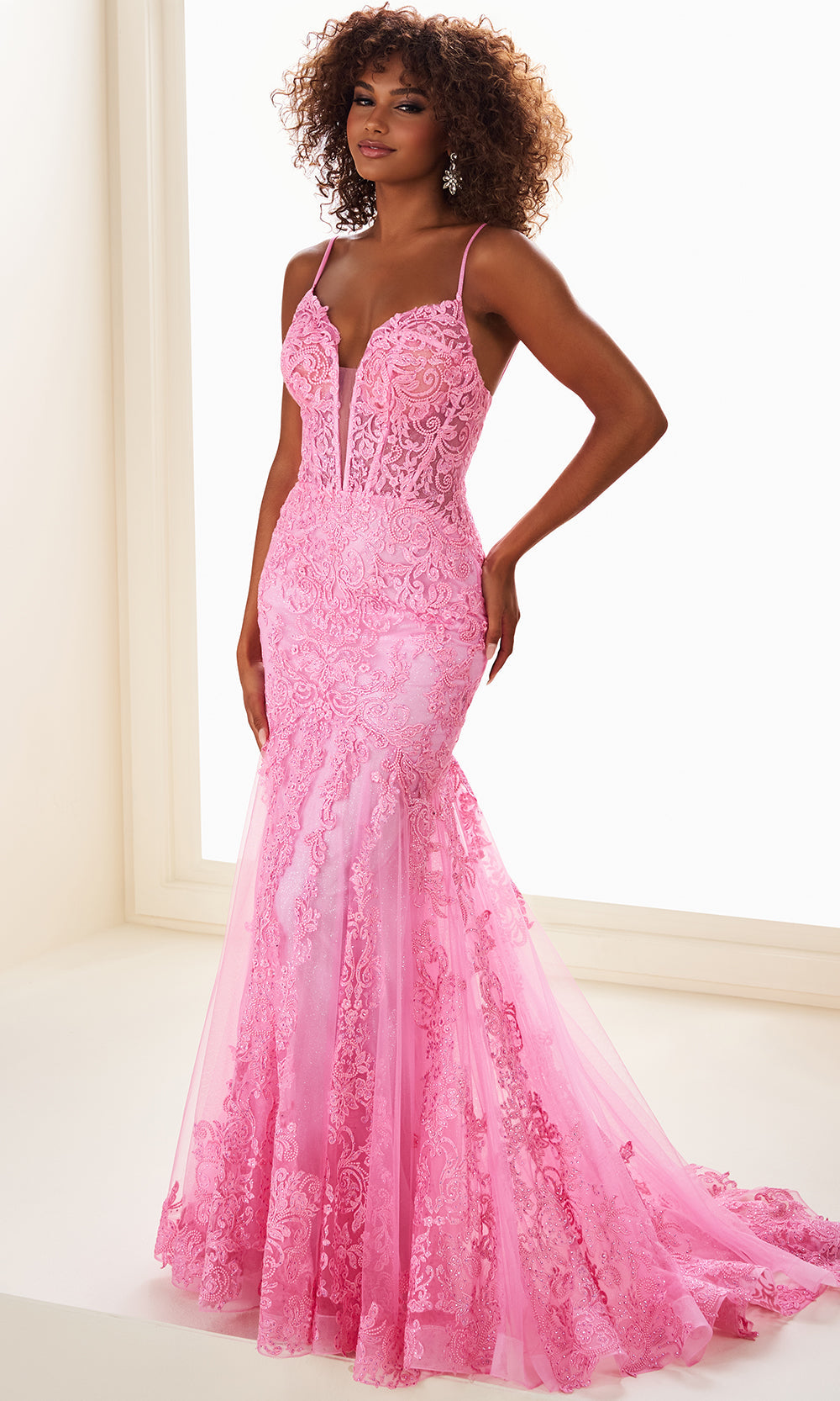 Ellie Wilde EW37209 - Spaghetti Strap Lace Embroidered Dress Prom Dresses