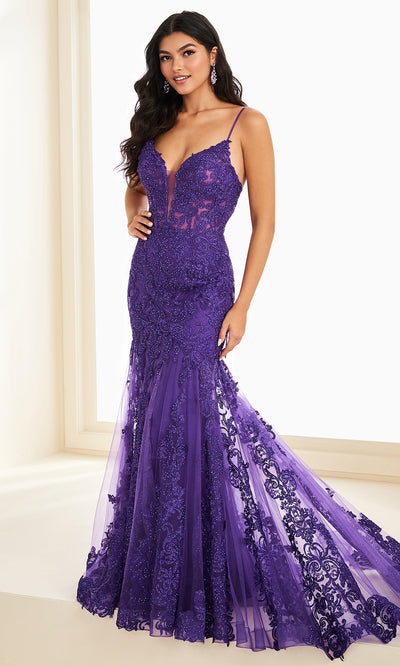 Ellie Wilde EW37209 - Spaghetti Strap Lace Embroidered Dress Prom Dresses