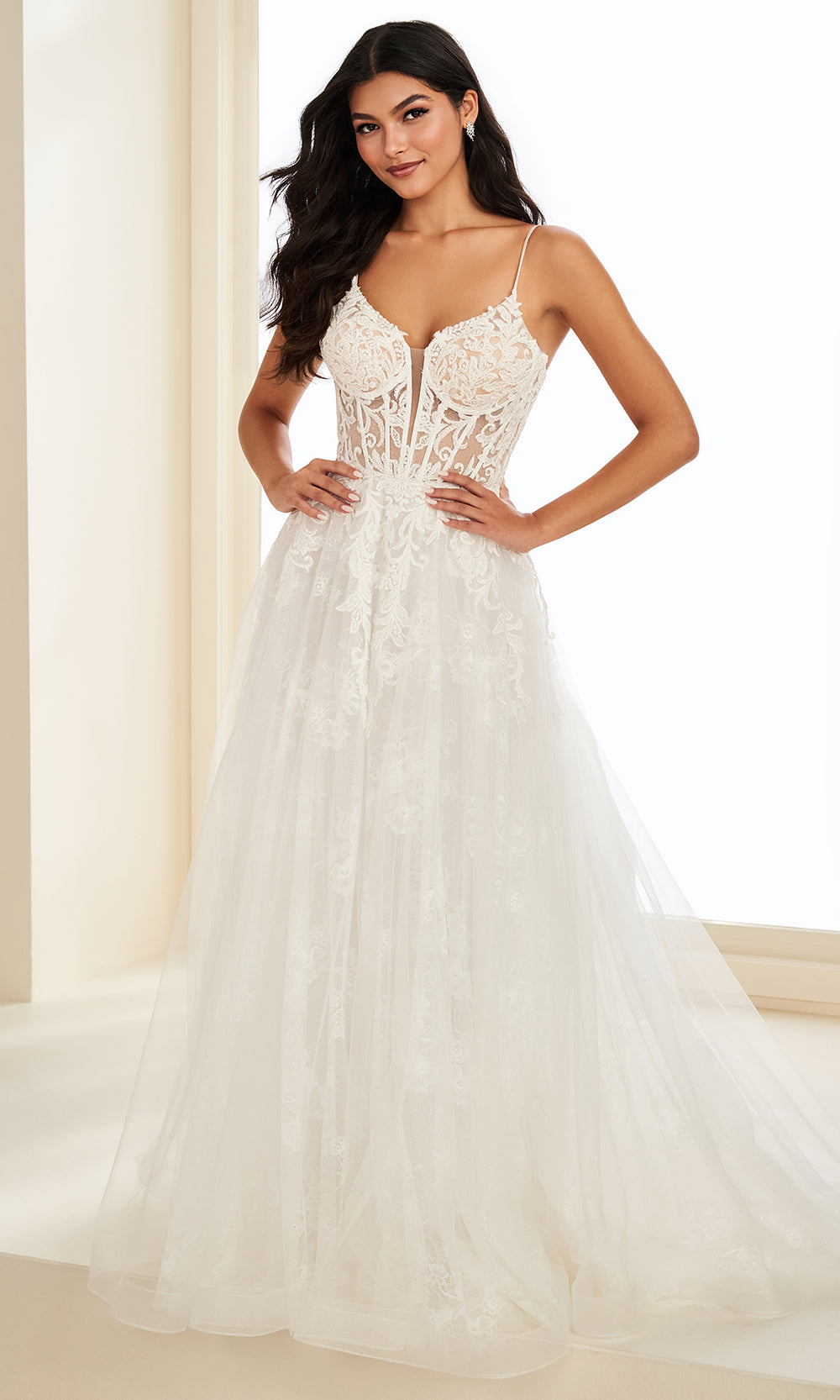 Ellie Wilde EW37210 - Sparkling Lace Applique Sleeveless Prom Gown Prom Dresses