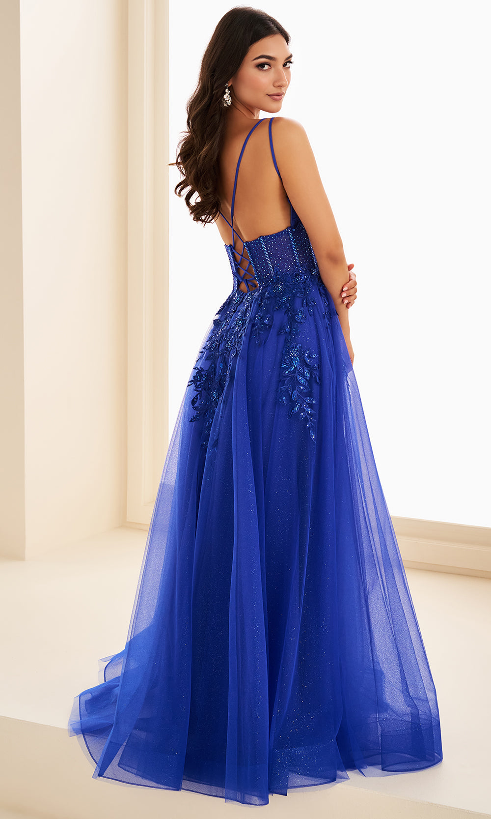 Ellie Wilde EW37212 - Embellished A-Line Lace-Up Back Dress Prom Dresses
