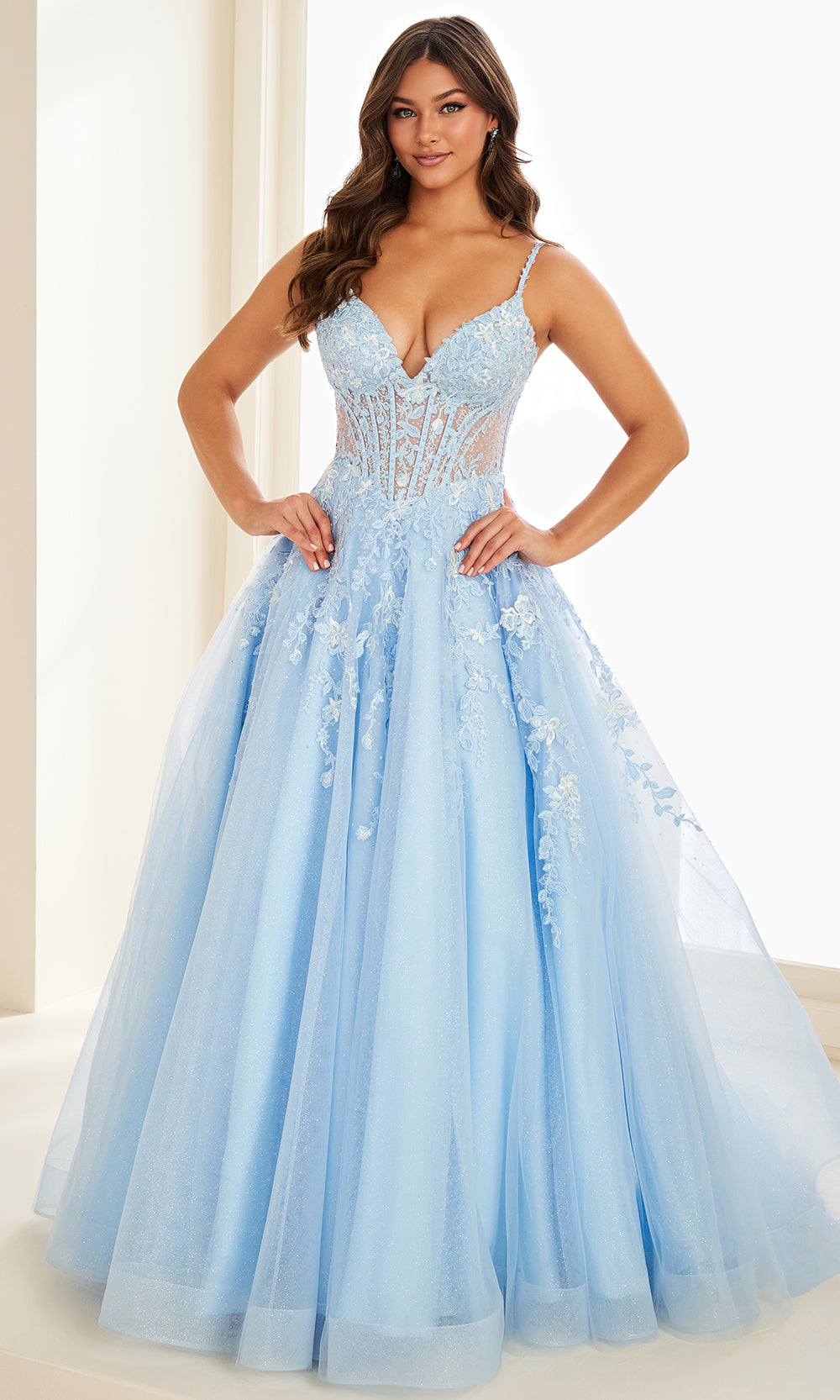 Ellie Wilde EW37218 - A-Line Embroidered Sleeveless Gown Prom Dresses