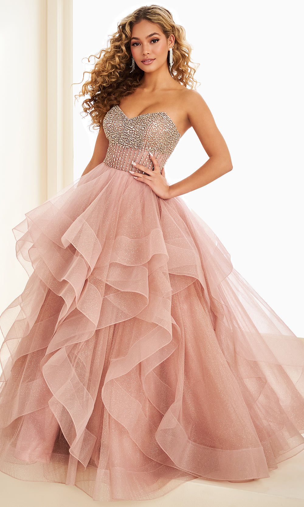 Ellie Wilde EW37221 - Sweetheart Glitter Tulle Ballgown with Ruffle Ball Gowns