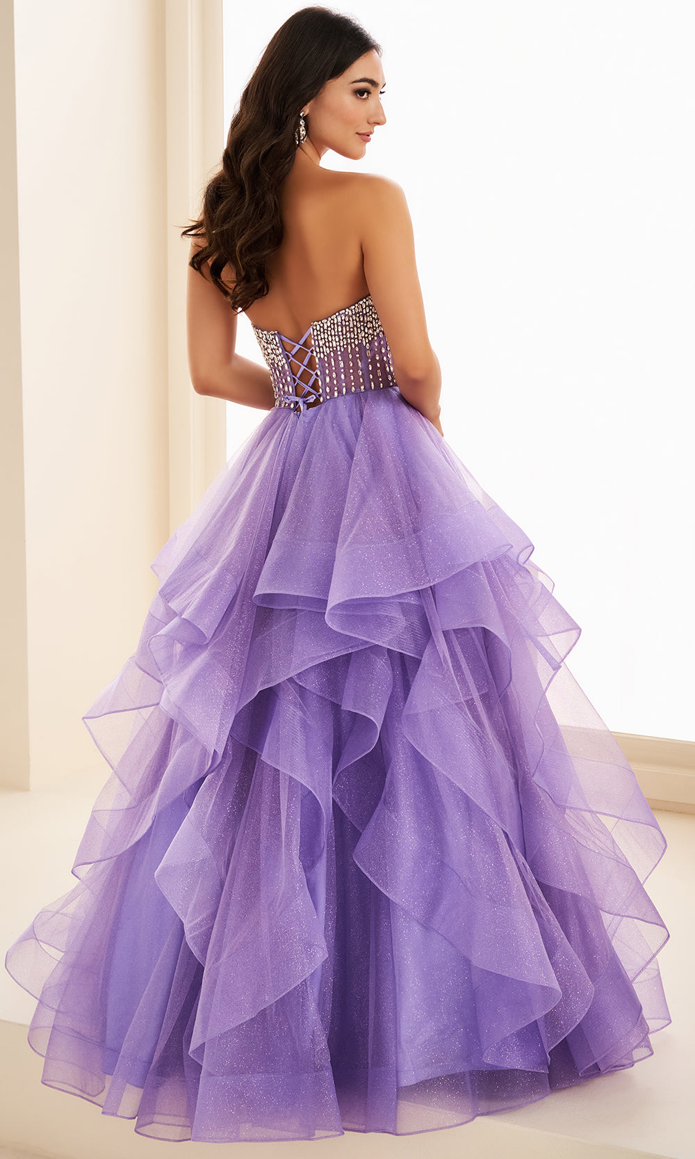 Ellie Wilde EW37221 - Sweetheart Glitter Tulle Ballgown with Ruffle Ball Gowns