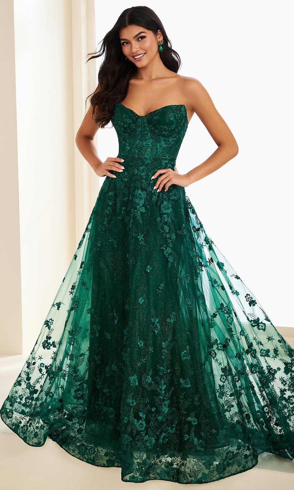 Ellie Wilde EW37225 - Sweetheart Neck Floral Embroidered Gown Prom Dresses